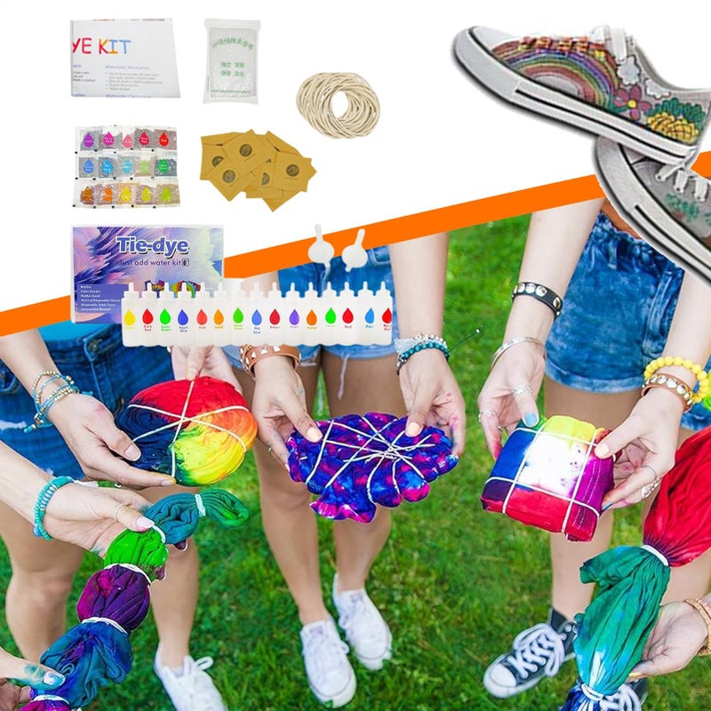 18 مجموعة صباغة ربط للأقمشة الملابس القبعات الأحذية القماش اللحف للمبتدئين الخبراء العائلة - Image 4